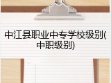 中江县职业中专学校级别(中职级别)