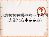 北方技校有哪些专业中专可以报(北方中专专业)