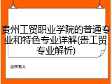 贵州工贸职业学院的普通专业和特色专业详解(贵工贸专业解析)