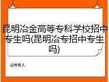 昆明冶金高等专科学校招中专生吗(昆明冶专招中专生吗)