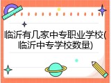 临沂有几家中专职业学校(临沂中专学校数量)