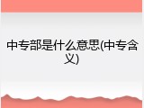 中专部是什么意思(中专含义)