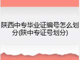 陕西中专毕业证编号怎么划分(陕中专证号划分)