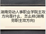 湖南劳动人事职业学院主攻方向是什么，怎么样(湖南劳职主攻方向)