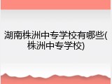 湖南株洲中专学校有哪些(株洲中专学校)