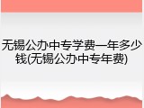 无锡公办中专学费一年多少钱(无锡公办中专年费)
