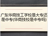 广东华商技工学校是大专还是中专(华商技校是中专吗)