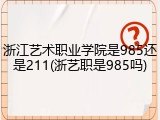 浙江艺术职业学院是985还是211(浙艺职是985吗)