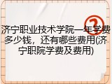 济宁职业技术学院一年学费多少钱，还有哪些费用(济宁职院学费及费用)