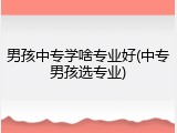 男孩中专学啥专业好(中专男孩选专业)