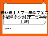 桂林理工大学一年奖学金最多能拿多少(桂理工奖学金上限)