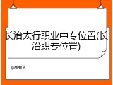 长治太行职业中专位置(长治职专位置)