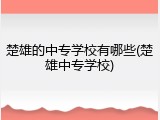 楚雄的中专学校有哪些(楚雄中专学校)