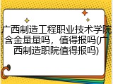 广西制造工程职业技术学院含金量量吗，值得报吗(广西制造职院值得报吗)