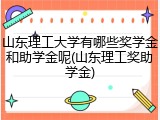 山东理工大学有哪些奖学金和助学金呢(山东理工奖助学金)