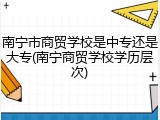 南宁市商贸学校是中专还是大专(南宁商贸学校学历层次)