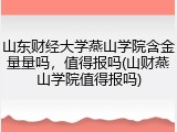 山东财经大学燕山学院含金量量吗，值得报吗(山财燕山学院值得报吗)