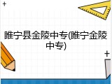 睢宁县金陵中专(睢宁金陵中专)