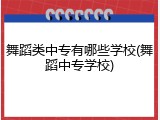 舞蹈类中专有哪些学校(舞蹈中专学校)