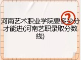 河南艺术职业学院要多少分才能进(河南艺职录取分数线)