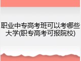 职业中专高考班可以考哪些大学(职专高考可报院校)