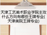 天津工艺美术职业学院主攻什么方向有哪些王牌专业(天津美院王牌专业)