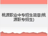 桃源职业中专招生简章(桃源职专招生)