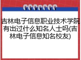 吉林电子信息职业技术学院有出过什么知名人士吗(吉林电子信息知名校友)