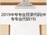 2019中专专业目录代码(中专专业代码19)