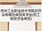 苏州工业职业技术学院共开设有哪些类型奖学金(苏工院奖学金类型)