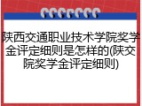陕西交通职业技术学院奖学金评定细则是怎样的(陕交院奖学金评定细则)