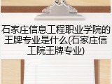 石家庄信息工程职业学院的王牌专业是什么(石家庄信工院王牌专业)