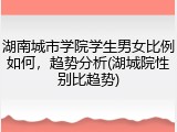 湖南城市学院学生男女比例如何，趋势分析(湖城院性别比趋势)