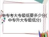 中专考大专最低要多少分(中专升大专最低分)