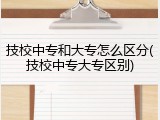 技校中专和大专怎么区分(技校中专大专区别)