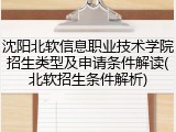 沈阳北软信息职业技术学院招生类型及申请条件解读(北软招生条件解析)