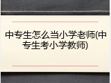 中专生怎么当小学老师(中专生考小学教师)