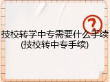 技校转学中专需要什么手续(技校转中专手续)