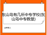 东山岛有几所中专学校(东山岛中专数量)