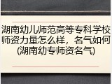 湖南幼儿师范高等专科学校师资力量怎么样，名气如何(湖南幼专师资名气)