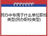民办中专属于什么单位职校类型(民办职校类型)
