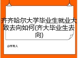 齐齐哈尔大学毕业生就业大致去向如何(齐大毕业生去向)