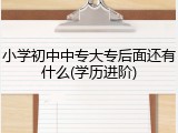小学初中中专大专后面还有什么(学历进阶)