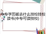 中专学历能去什么技校技校读书(中专可读技校)