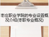 枣庄职业学院的专业设置概况介绍(枣职专业概况)