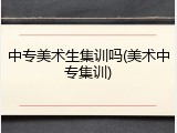 中专美术生集训吗(美术中专集训)