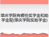 肇庆学院有哪些奖学金和助学金呢(肇庆学院奖助学金)