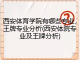 西安体育学院有哪些专业，王牌专业分析(西安体院专业及王牌分析)