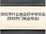 技校学什么就业好中专毕业(技校热门就业专业)