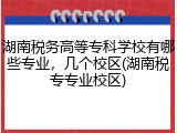 湖南税务高等专科学校有哪些专业，几个校区(湖南税专专业校区)